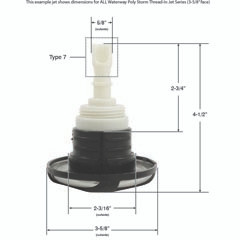 Waterway Jet Intl, WW Poly Storm,Swirl,3-5/8"fd,TwinRoto,SS/DkGry,Thd | 229-4049S-DSG Questions & Answers