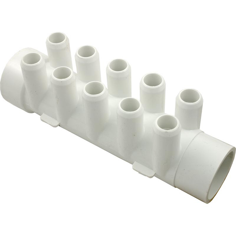 Waterway Manifold 10-Port Flo-Thru 1-1/2" Spigot X 1-1/2" Slip X 3/4" Smooth Barb | 672-4680 Questions & Answers