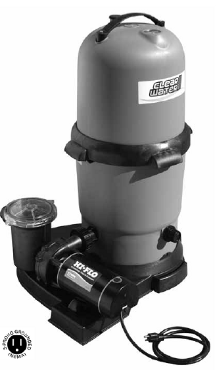 Waterway Complete Pump & Cartridge Filter, 150 Sq Ft Clearwater Ii, 1-1/2 Hp Hi-Flo, 115V, 2-Speed, 6' Nema Cord | 522-5167-6S Questions & Answers