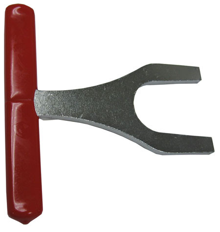 What are the outside dimensions of the forked part of this tool? Also, what is the thickness of the the fork?