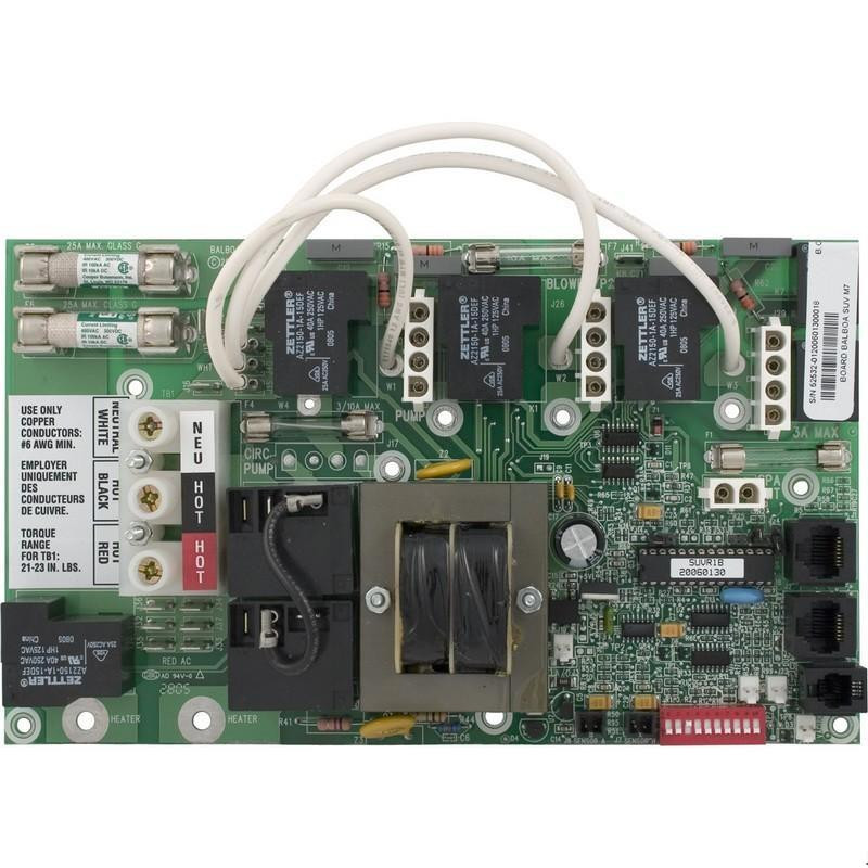 Balboa Suv M-7 Circuit Board Measures 9" X 5 1/4" (1) 8 Pin Phone Plug Connector (1) 4 Pin Connector Chip Number Suvr1B | 52532-01 Questions & Answers